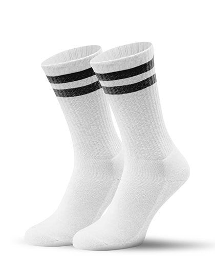 Sportive Socken Schwarz Gestreift Weiß